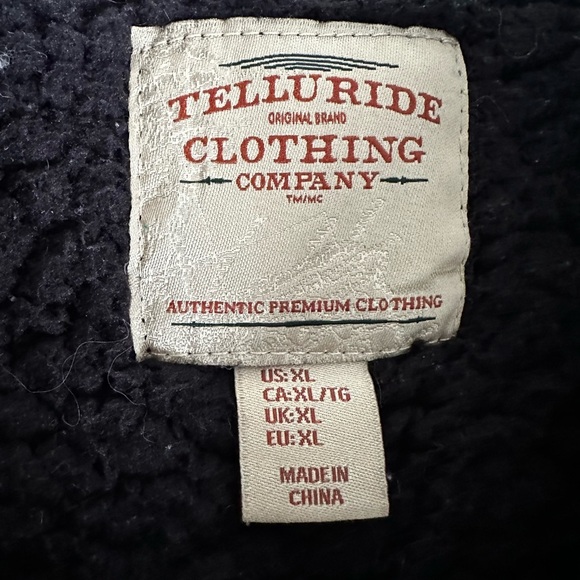 Telluride Clothing Company  XL Men’s Fleece Lined Blue & Black Full Zip Sweater. - Picture 6 of 16